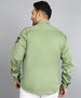 Urbano Plus Men's Green Cotton Full Sleeve Regular Fit Casual Solid Shirt