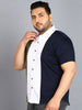 Urbano Plus Men's Blue, White, Green Cotton Half Sleeve Regular Fit Casual Colorblock Shirt