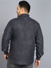 Urbano Plus Men's Dark Grey Denim Full Sleeve Regular Fit Washed Casual Shirt