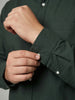 Plus Men's Dark Green Cotton Full Sleeve Regular Fit Solid Oxford Shirt With Button-Down Collar