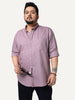 Plus Men's Lilac Cotton Full Sleeve Regular Fit Solid Oxford Shirt With Button-Down Collar