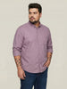 Plus Men's Lilac Cotton Full Sleeve Regular Fit Solid Oxford Shirt With Button-Down Collar