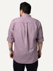 Plus Men's Lilac Cotton Full Sleeve Regular Fit Solid Oxford Shirt With Button-Down Collar