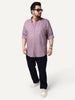 Plus Men's Lilac Cotton Full Sleeve Regular Fit Solid Oxford Shirt With Button-Down Collar