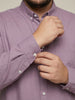 Plus Men's Lilac Cotton Full Sleeve Regular Fit Solid Oxford Shirt With Button-Down Collar