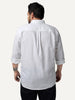 Plus Men's White Cotton Full Sleeve Regular Fit Solid Oxford Shirt With Button-Down Collar