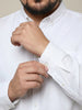 Plus Men's White Cotton Full Sleeve Regular Fit Solid Oxford Shirt With Button-Down Collar
