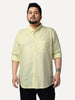 Plus Men's Yellow Cotton Full Sleeve Regular Fit Solid Oxford Shirt With Button-Down Collar