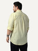 Plus Men's Yellow Cotton Full Sleeve Regular Fit Solid Oxford Shirt With Button-Down Collar