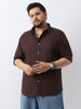Plus Men's Cocoa Cotton Full Sleeve Regular Fit Casual Solid Shirt