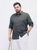 Plus Men's Dark Grey Cotton Full Sleeve Regular Fit Casual Solid Shirt