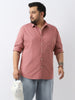 Plus Men's Dusty Pink Cotton Full Sleeve Regular Fit Casual Solid Shirt