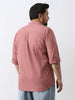 Plus Men's Dusty Pink Cotton Full Sleeve Regular Fit Casual Solid Shirt