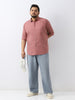 Plus Men's Dusty Pink Cotton Full Sleeve Regular Fit Casual Solid Shirt