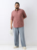 Plus Men's Dusty Pink Cotton Full Sleeve Regular Fit Casual Solid Shirt