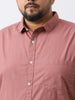 Plus Men's Dusty Pink Cotton Full Sleeve Regular Fit Casual Solid Shirt