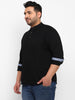 Urbano Plus Men's Black Cotton Full Sleeve Regular Fit Casual Solid Shirt