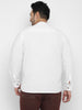 Plus Men's White Cotton Full Sleeve Regular Fit Casual Solid Shirt