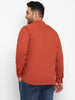 Plus Men's Rust Cotton Full Sleeve Regular Fit Casual Solid Shirt