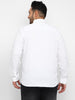 Plus Men's White Cotton Full Sleeve Regular Fit Casual Solid Shirt