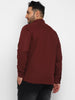 Plus Men's Maroon Cotton Full Sleeve Regular Fit Casual Solid Shirt