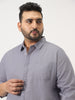 Plus Men's Lavender Cotton Full Sleeve Regular Fit Casual Solid Slub Shirt with Spread Collar