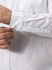 Plus Men's White Cotton Full Sleeve Regular Fit Casual Solid Slub Shirt with Spread Collar