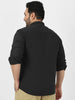 Men's Black Cotton Full Sleeve Regular Fit Casual Solid Shirt