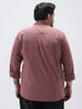 Plus Men's Dusty Pink Cotton Full Sleeve Regular Fit Casual Solid Shirt