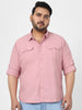 Men's Pink Cotton Full Sleeve Regular Fit Casual Solid Shirt