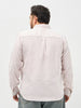 Plus Men's Light Pink Cotton Full Sleeve Regular Fit Casual Striped Shirt