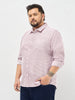 Plus Men's Maroon Cotton Full Sleeve Regular Fit Casual Striped Shirt