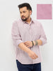 Plus Men's Maroon Cotton Full Sleeve Regular Fit Casual Striped Shirt