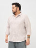 Plus Men's Rust Cotton Full Sleeve Regular Fit Casual Striped Shirt