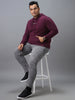 Plus Men's Purple Cotton Graphic Print Hooded Neck Sweatshirt