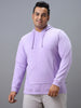 Plus Men's Purple Cotton Solid Hooded Neck Sweatshirt