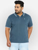 Urbano Plus Men's Dark Grey Solid Regular Fit Half Sleeve Cotton Polo T-Shirt
