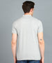 Urbano Fashion Men's White, Grey Melange, Dark Blue Colour-Block Slim Fit Half Sleeve Cotton Polo T-Shirt