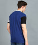 Urbano Fashion Men's Dark Blue, Black, Grey Melange Colour-Block Slim Fit Half Sleeve Cotton Polo T-Shirt