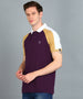 Urbano Fashion Men's Purple, White, Khaki Colour-Block Slim Fit Half Sleeve Cotton Polo T-Shirt