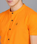 Men's Solid Cotton Slim Fit Polo Shirt with Mandarin Collar