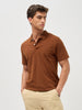 Men's Chocolare Brown Solid Regular Fit Half Sleeve Cotton Polo T-Shirt