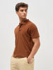 Men's Chocolare Brown Solid Regular Fit Half Sleeve Cotton Polo T-Shirt