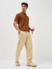 Men's Chocolare Brown Solid Regular Fit Half Sleeve Cotton Polo T-Shirt