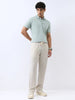 Men's Granite Green Solid Regular Fit Half Sleeve Cotton Polo T-Shirt