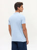 Men's Light Sky Blue Solid Regular Fit Half Sleeve Cotton Polo T-Shirt