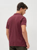 Men's Maroon Solid Regular Fit Half Sleeve Cotton Polo T-Shirt