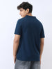 Men's Navy Solid Regular Fit Half Sleeve Cotton Polo T-Shirt