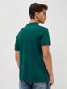 Men's Teal Green Solid Regular Fit Half Sleeve Cotton Polo T-Shirt