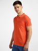 Urbano Fashion Men's Orange Solid Slim Fit Half Sleeve Cotton Polo T-Shirt